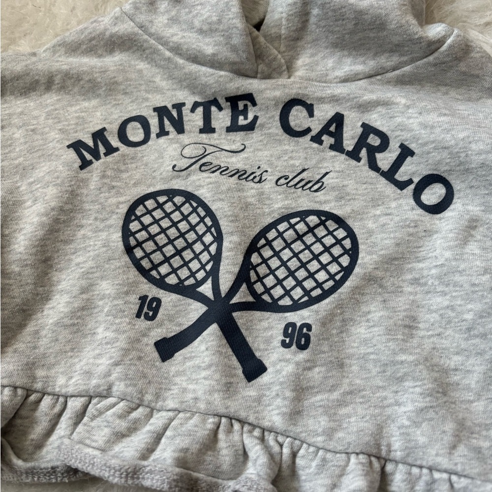 H&M Light Gray Cropped Tennis Hoodie - Picture 2 of 3